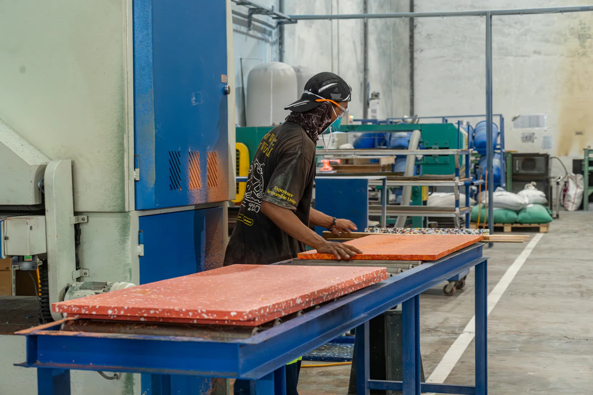 Robries Polymer Sheet being processed in a production area